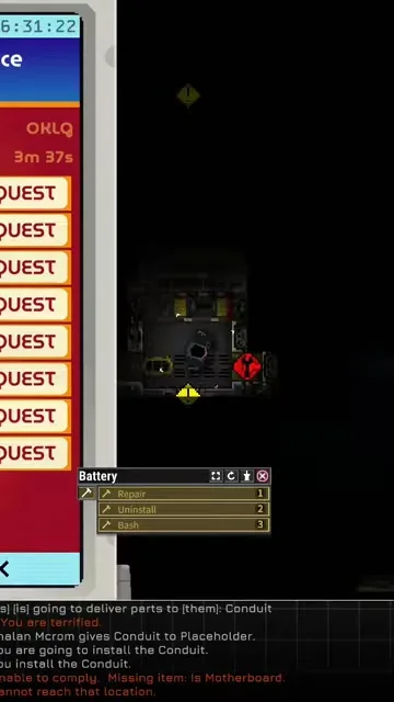 Ostranauts ship compartment with heaters, coolers, and heat buildup after reactor load